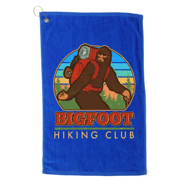 Funny Vintage Bigfoot Hiking Club Platinum Collection Golf Towel