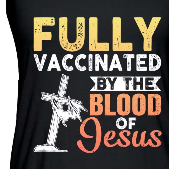 Fully Vaccinated By The Blood Of Jesus Ladies Essential Flowy Tank