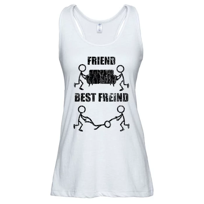 Friend Vs Best Friend Funny BFF Bestie Ladies Essential Flowy Tank