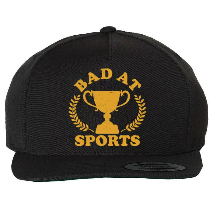 Funny Vintage Bad At Sports Trophy Award Wool Snapback Cap