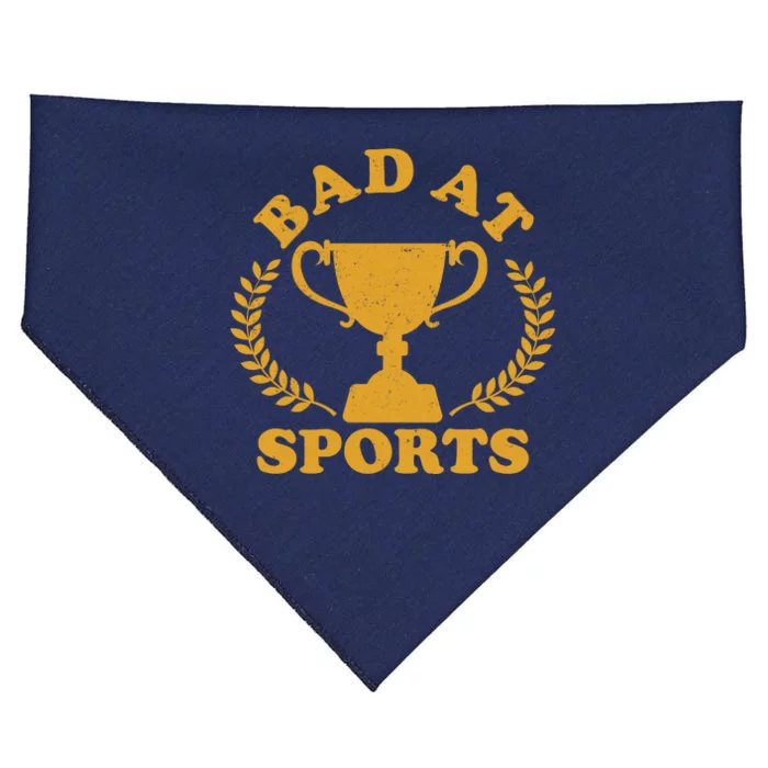 Funny Vintage Bad At Sports Trophy Award USA-Made Doggie Bandana