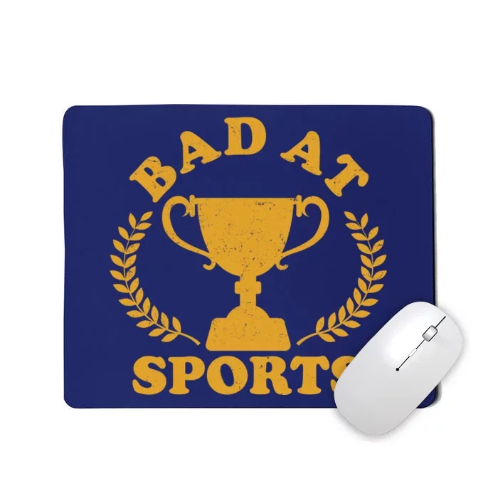 Funny Vintage Bad At Sports Trophy Award Mousepad