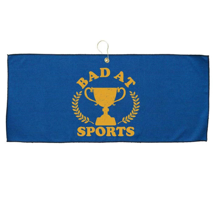 Funny Vintage Bad At Sports Trophy Award Large Microfiber Waffle Golf Towel