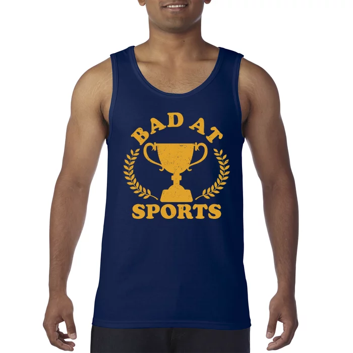 Funny Vintage Bad At Sports Trophy Award Tank Top