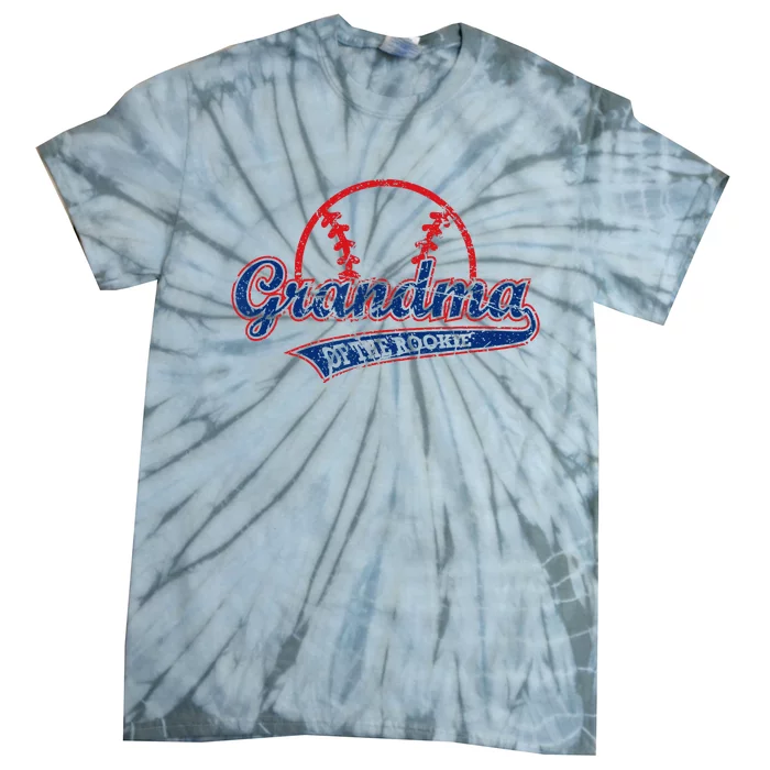 Funny Vintage Baseball Grandma Of The Rookie Tie-Dye T-Shirt