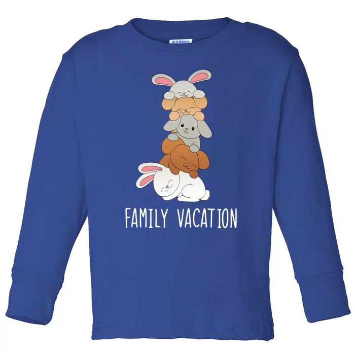 Family Vacation Bunny Vacation Vacay Mode On Rabbit Cute Gift Toddler Long Sleeve Shirt