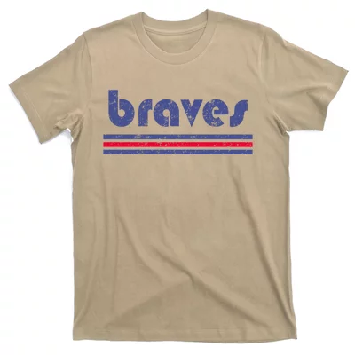 Teeshirtpalace Vintage Braves Retro Three Stripe Weathered Kids T-Shirt
