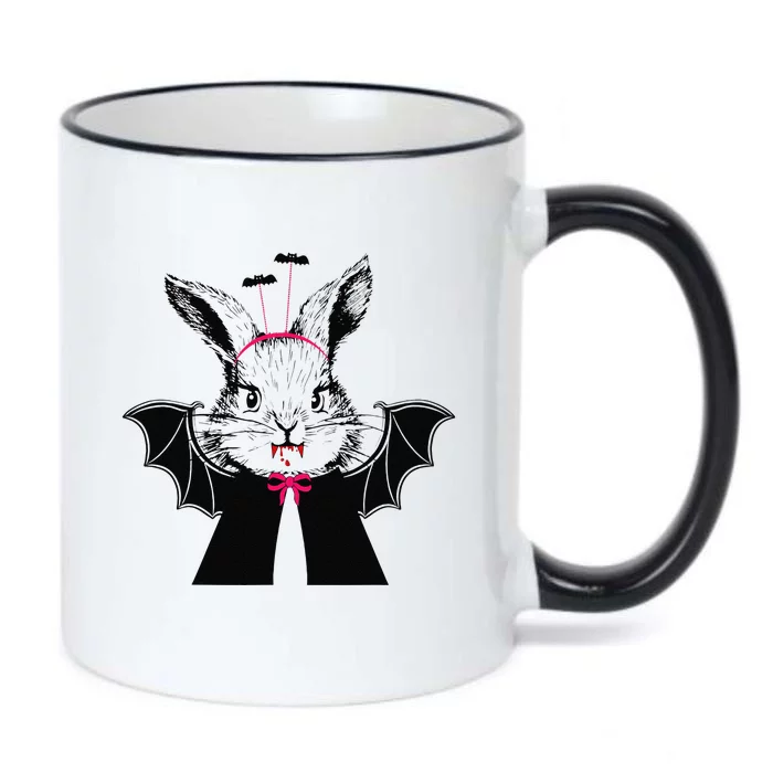 Funny Vampire Bunny Rabbit Dracula Halloween Costume Black Color Changing Mug