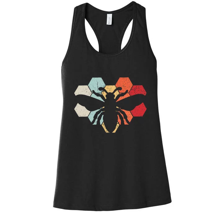 Funny Vintage Bee Art Beekeeping Lovers Women's Racerback Tank