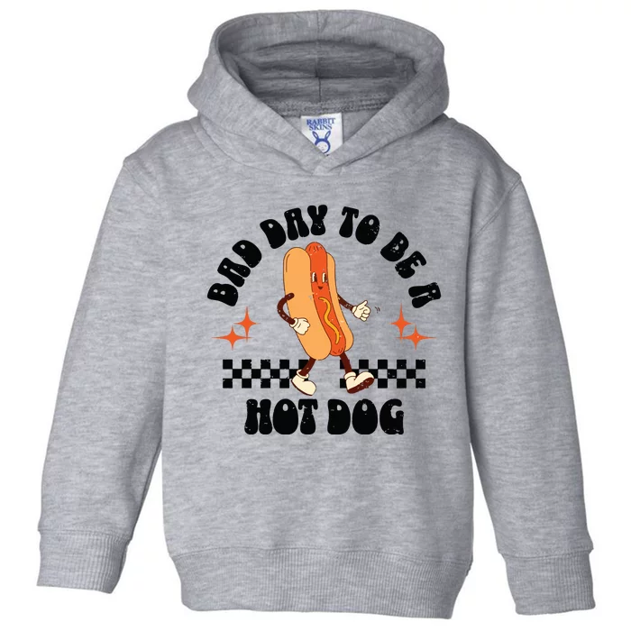 Funny Vintage Bad Day To Be A Hotdog Toddler Hoodie