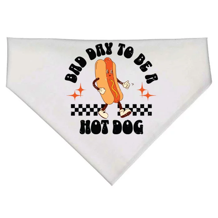 Funny Vintage Bad Day To Be A Hotdog USA-Made Doggie Bandana