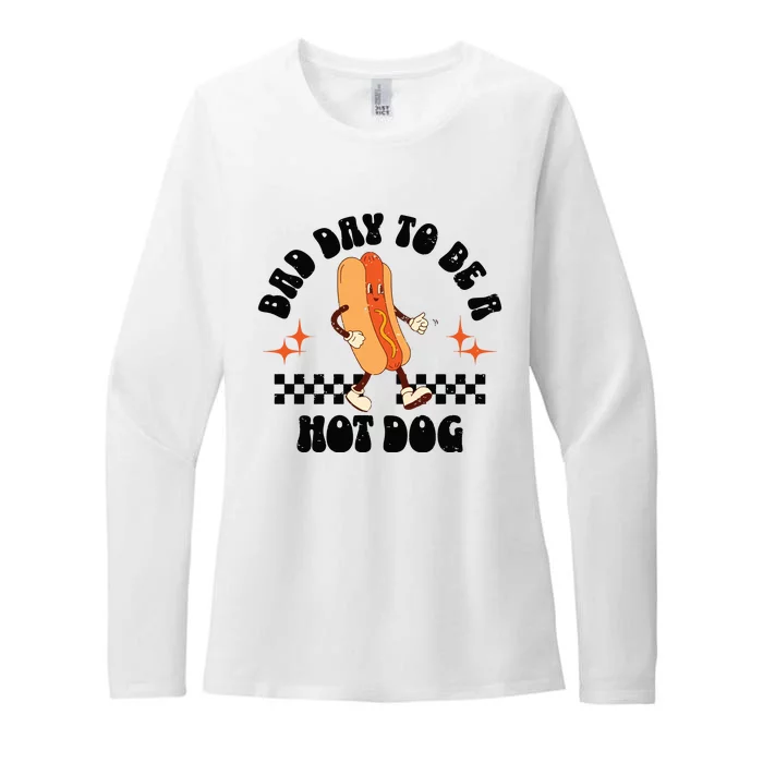 Funny Vintage Bad Day To Be A Hotdog Womens CVC Long Sleeve Shirt