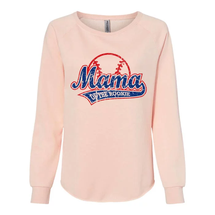 Funny Vintage Baseball Mama Of The Rookie Womens California Wash Sweatshirt