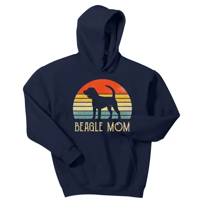 Funny Vintage Beagle Dog Mom Mother Day Gift For Dog Lover Kids Hoodie