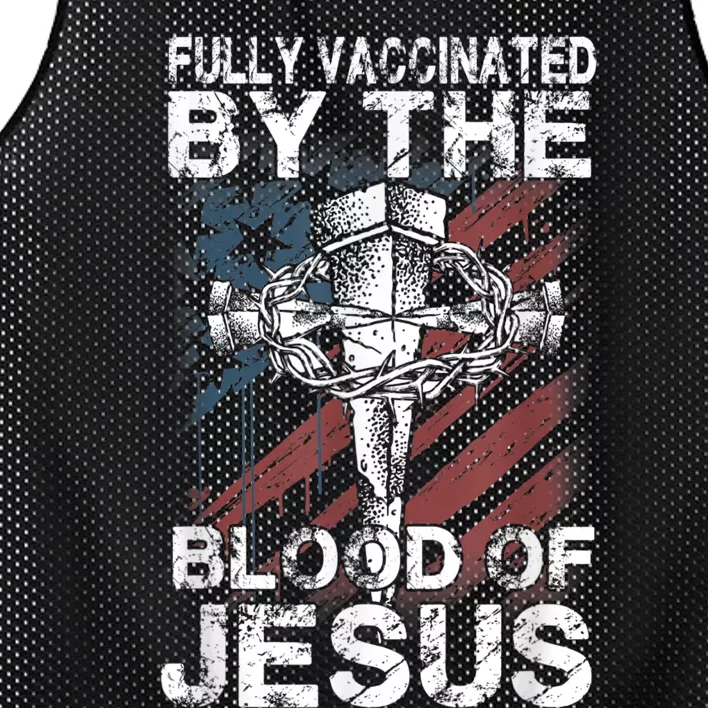 Fully Vaccinated By The Blood Of Jesus Faith Christian Mesh Reversible Basketball Jersey Tank