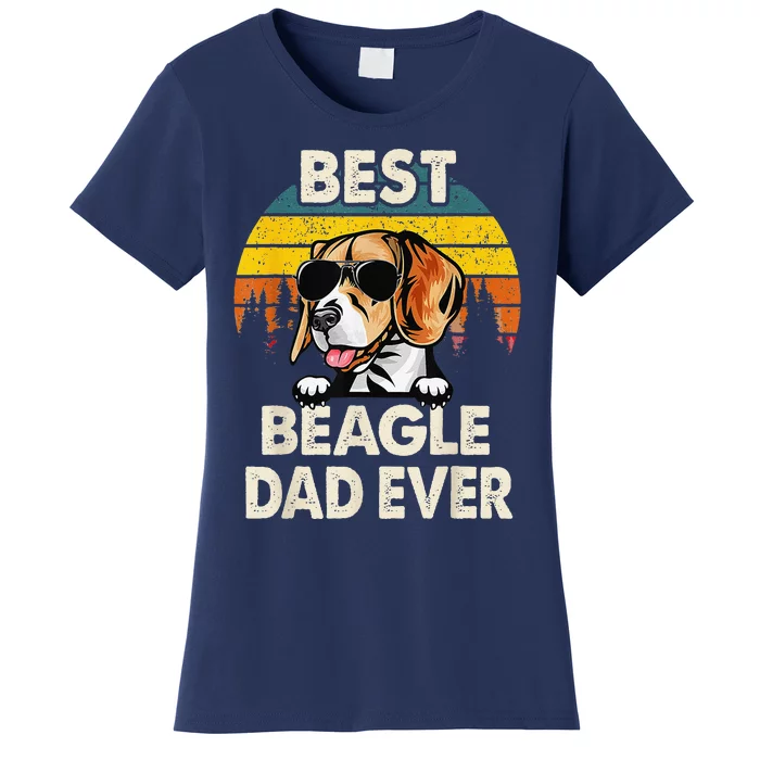 Funny Vintage Best Beagle Dog Dad Evers Lover Fathers Day Women's T-Shirt