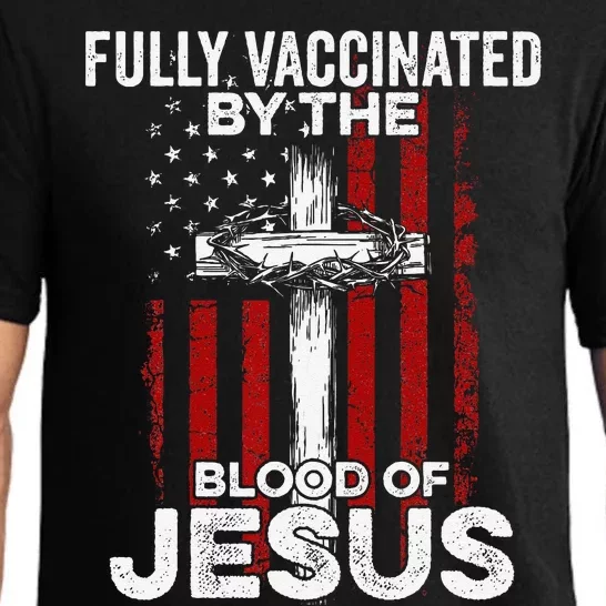 Fully Vaccinated By The Blood Of Jesus Christian USA Flag Pajama Set