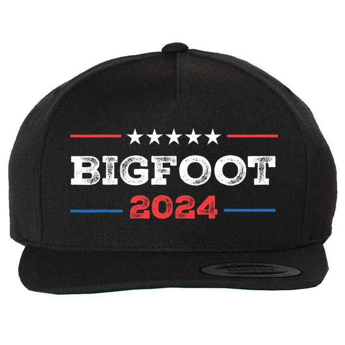 Funny Vintage Bigfoot For President Usa Elections 2024 Wool Snapback Cap