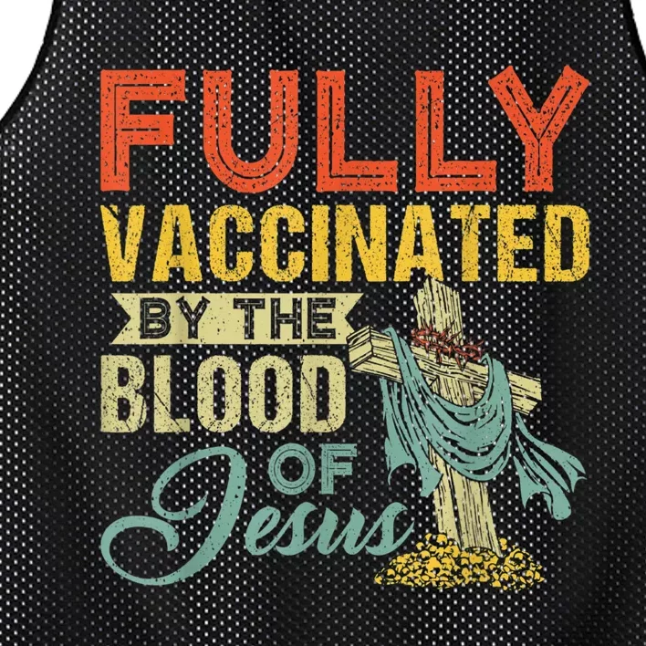 Fully Vaccinated By The Blood Of Jesus Funny Christian Mesh Reversible Basketball Jersey Tank