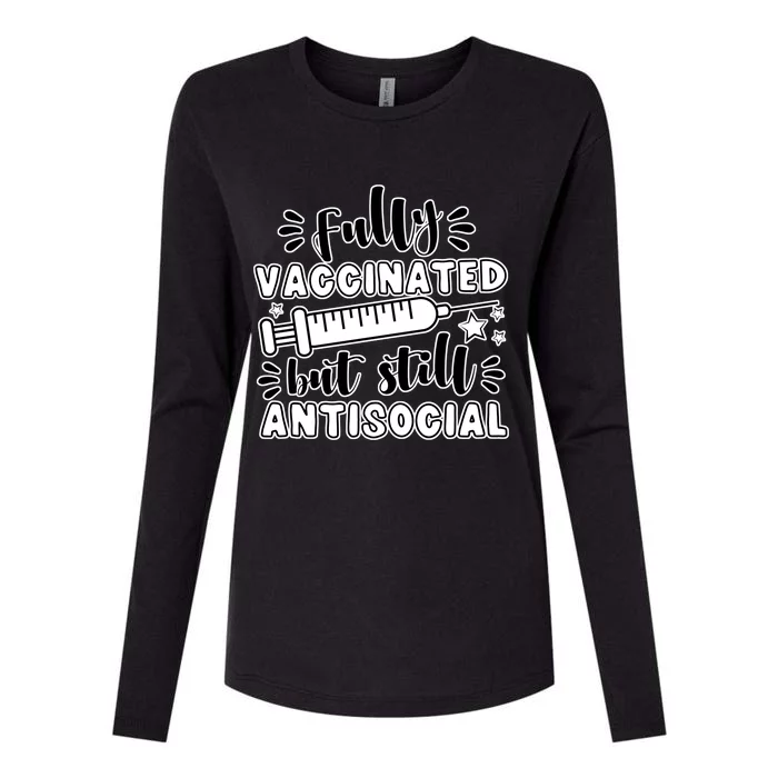 Fully Vaccinated But Still Antisocial Womens Cotton Relaxed Long Sleeve T-Shirt