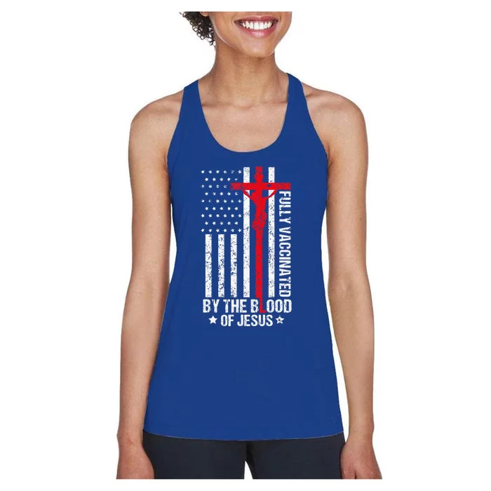 Fully Vaccinated By The Blood Of Jesus Christian Women's Racerback Tank