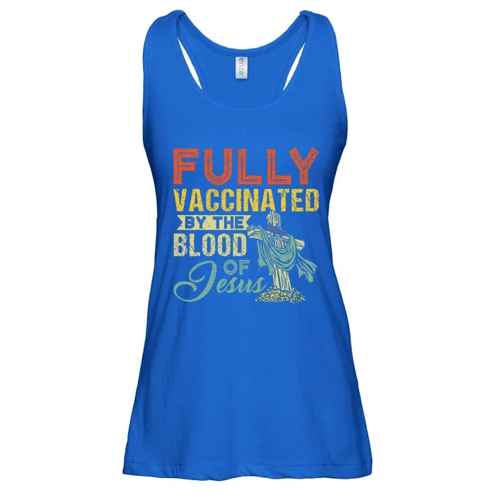 Fully Vaccinated By The Blood Of Jesus Funny Christian Ladies Essential Flowy Tank