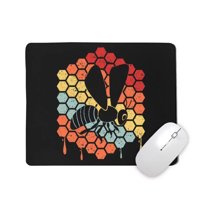 Funny Vintage Bee Art Beekeeping Lovers Mousepad