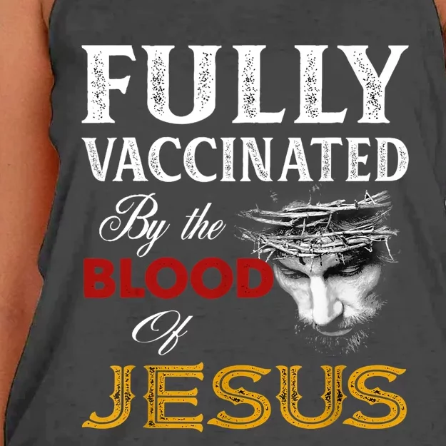 Fully Vaccinated By The Blood Of Jesus TShirt Women's Knotted Racerback Tank