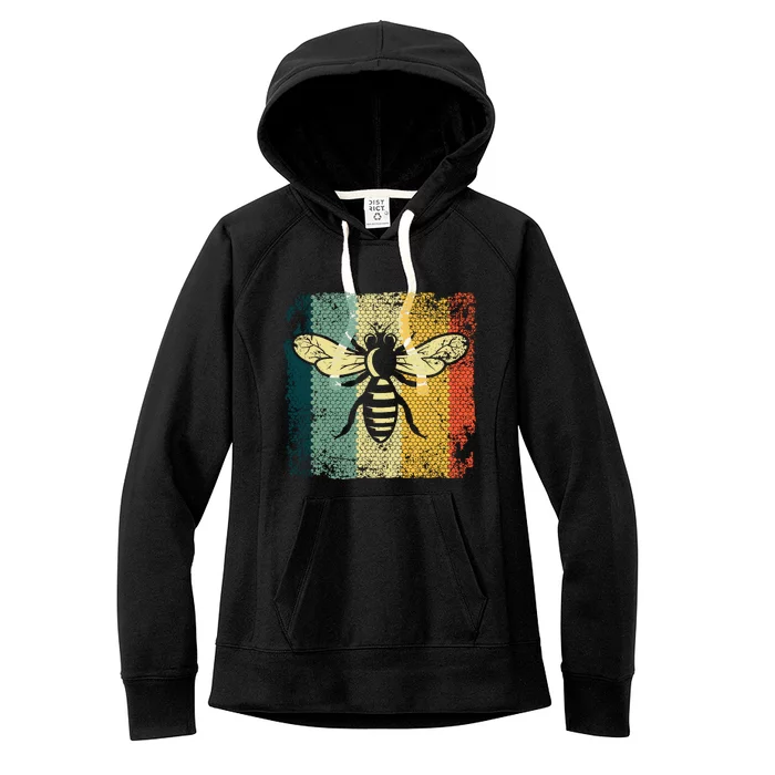 Funny Vintage Bee Designs For Honey Beekeeping Bee Women's Fleece Hoodie