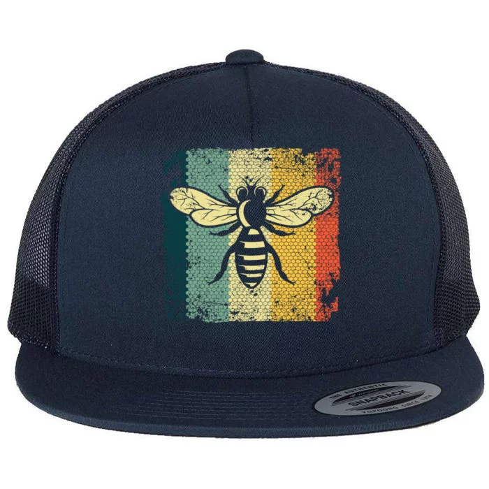 Funny Vintage Bee Designs For Honey Beekeeping Bee Flat Bill Trucker Hat