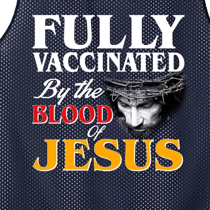 Fully Vaccinated By The Blood Of Jesus Mesh Reversible Basketball Jersey Tank