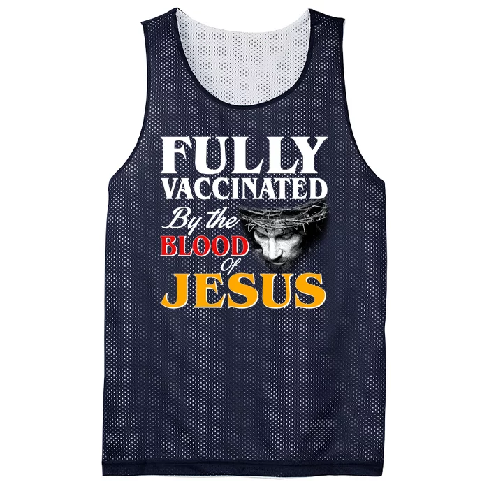 Fully Vaccinated By The Blood Of Jesus Mesh Reversible Basketball Jersey Tank