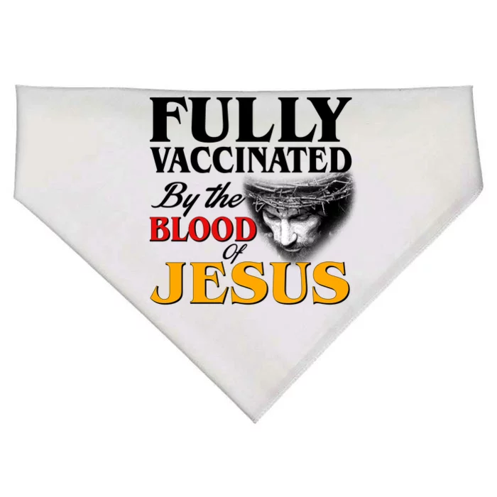 Fully Vaccinated By The Blood Of Jesus USA-Made Doggie Bandana