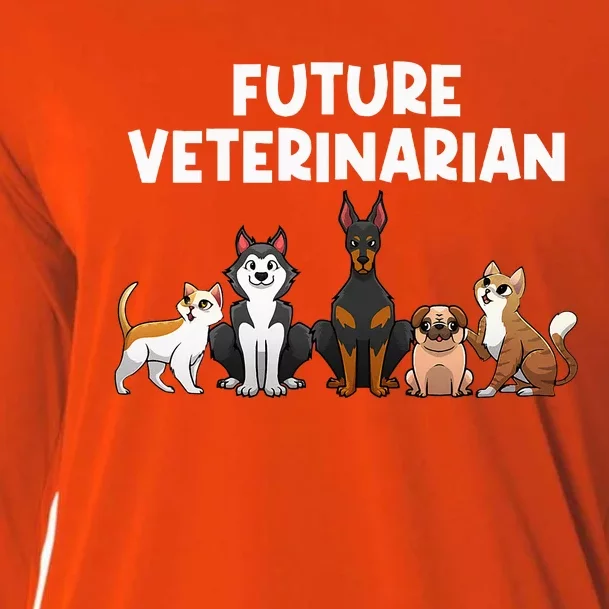 Future Veterinarian Boy Girl Veterinary Assistant Technician Cooling Performance Long Sleeve Crew