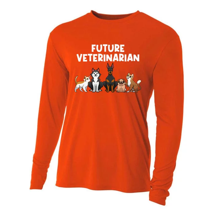 Future Veterinarian Boy Girl Veterinary Assistant Technician Cooling Performance Long Sleeve Crew