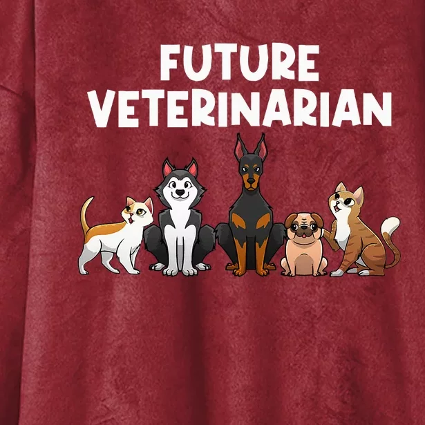 Future Veterinarian Boy Girl Veterinary Assistant Technician Hooded Wearable Blanket