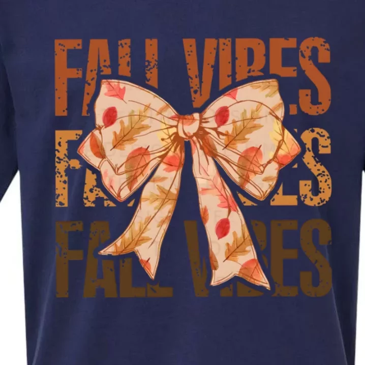 Fall Vibes Bow Coquette Autumn Sueded Cloud Jersey T-Shirt