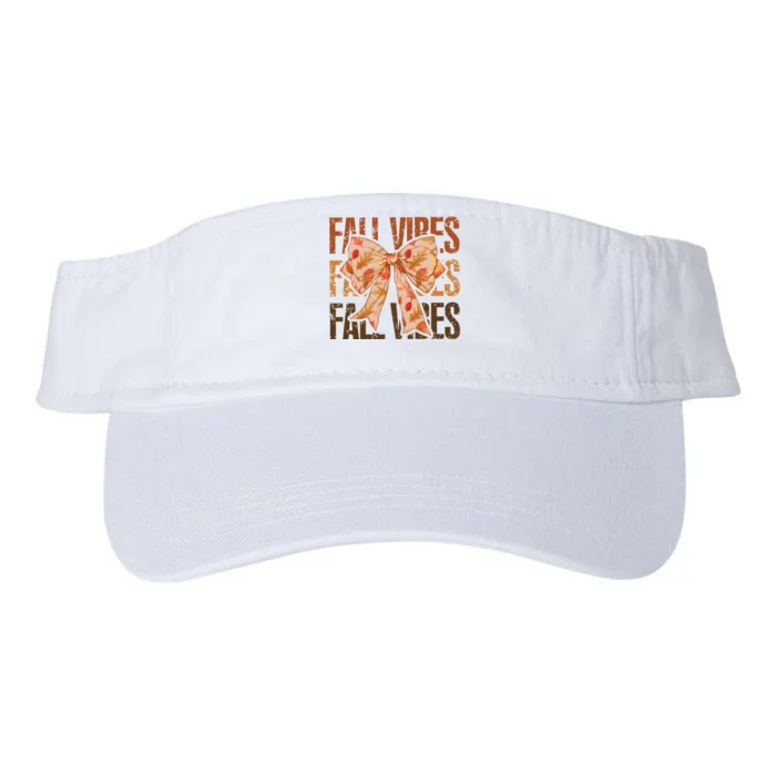 Fall Vibes Bow Coquette Autumn Valucap Bio-Washed Visor