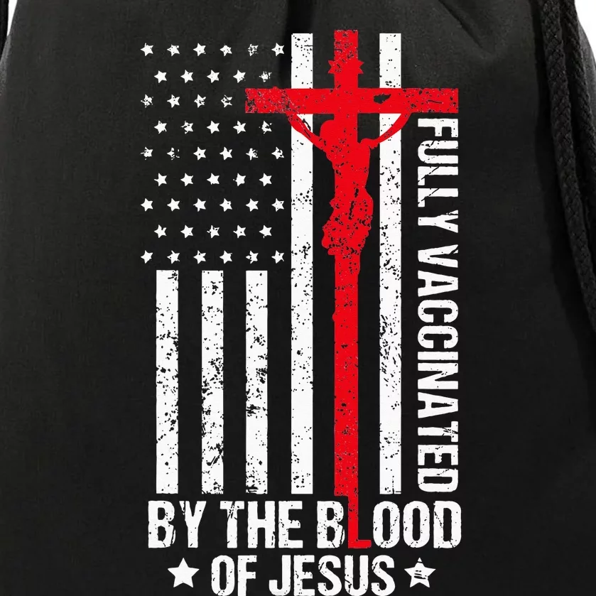 Fully Vaccinated By The Blood Of Jesus Christian Drawstring Bag