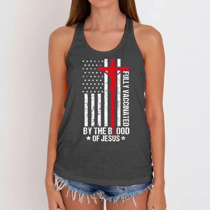 Fully Vaccinated By The Blood Of Jesus Christian Women Men Women's Knotted Racerback Tank