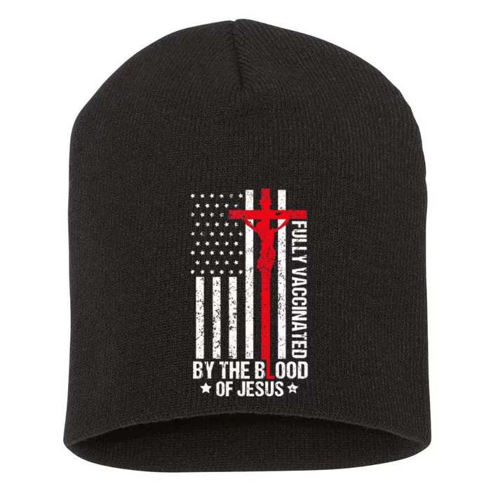 Fully Vaccinated By The Blood Of Jesus Christian Women Men Short Acrylic Beanie