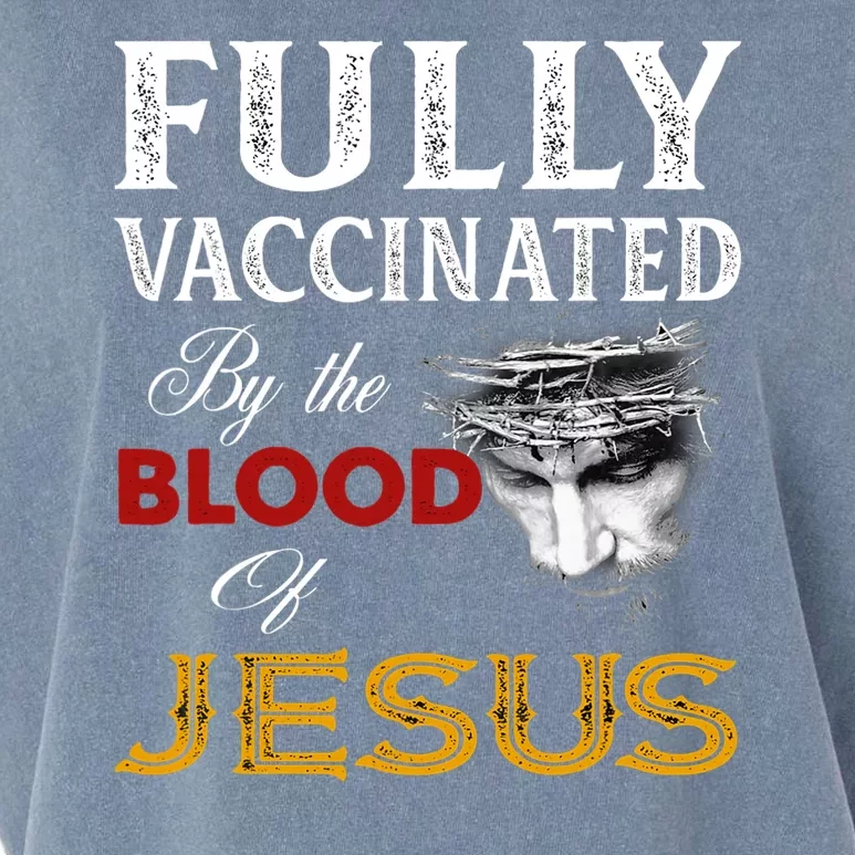 Fully Vaccinated By The Blood Of Jesus Garment-Dyed Women's Muscle Tee