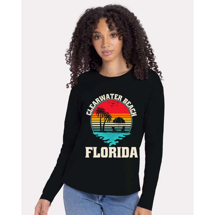 Family Vacation Clearwater Beach Florida Palm Tree Meaningful Gift Womens Cotton Relaxed Long Sleeve T-Shirt