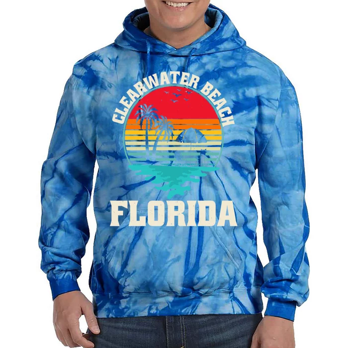 Family Vacation Clearwater Beach Florida Palm Tree Meaningful Gift Tie Dye Hoodie