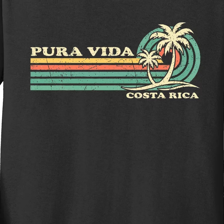 Family Vacation Costa Rica Pura Vida Beach Kids Long Sleeve Shirt