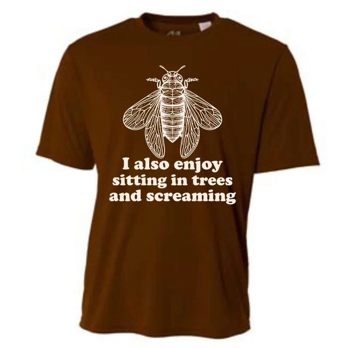 Funny Vintage Cicada I Also Enjoy Sitting In Trees And Screaming Cooling Performance Crew T-Shirt