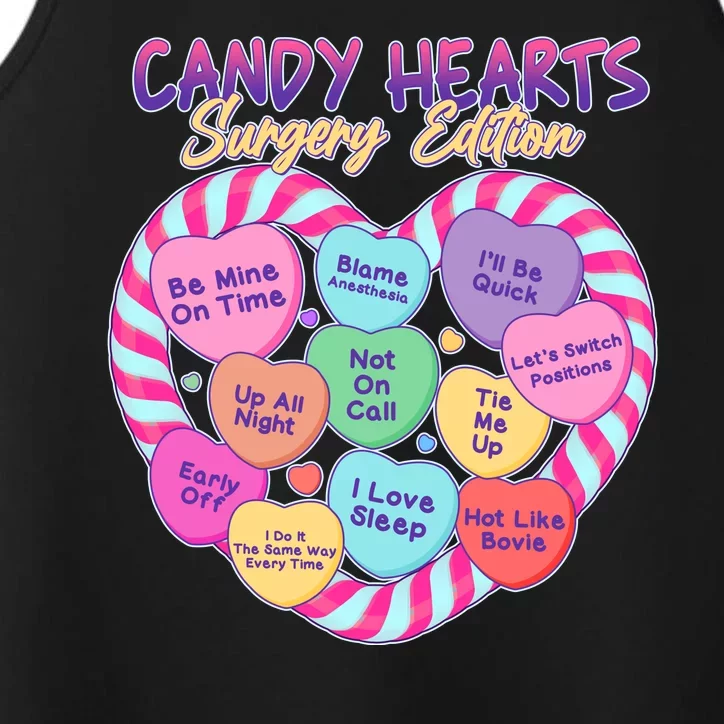 Funny Valentine Candy Hearts Surgery Edition Performance Tank