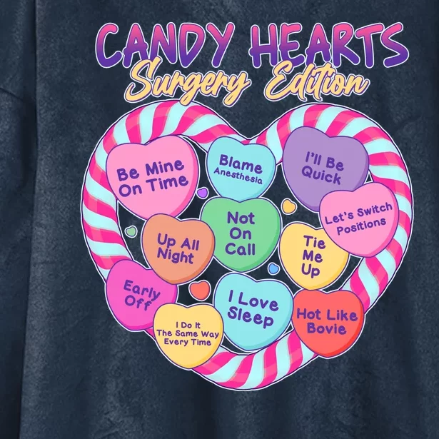 Funny Valentine Candy Hearts Surgery Edition Hooded Wearable Blanket