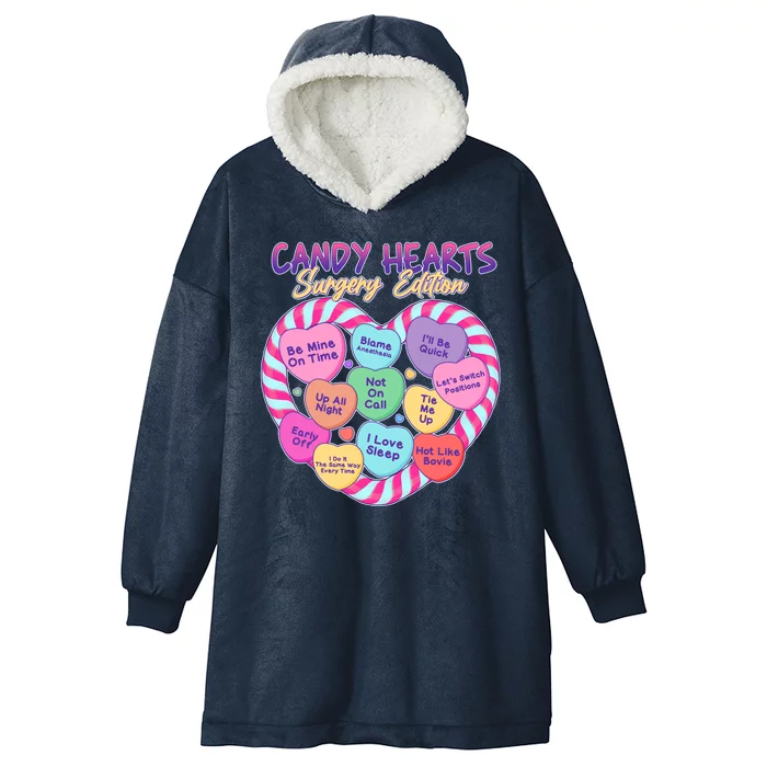 Funny Valentine Candy Hearts Surgery Edition Hooded Wearable Blanket