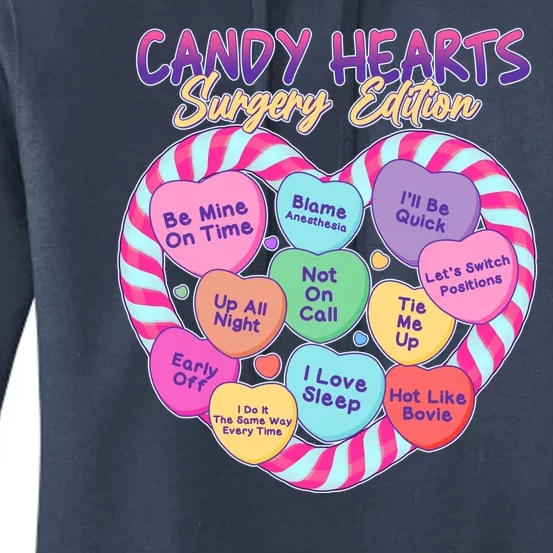 Funny Valentine Candy Hearts Surgery Edition Women's Pullover Hoodie